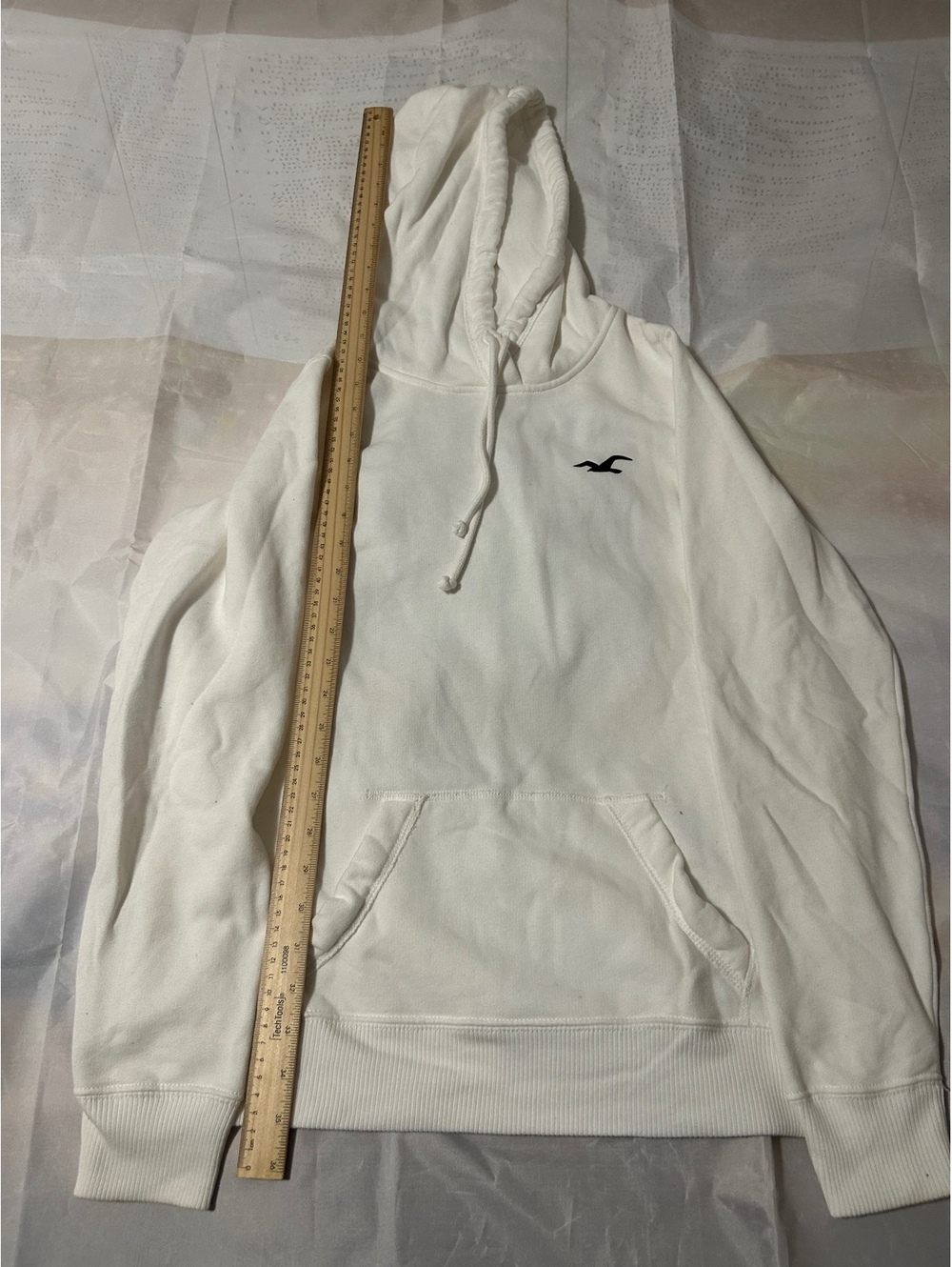 Hollister white pullover hoodie with floral back graphic Clothing00126